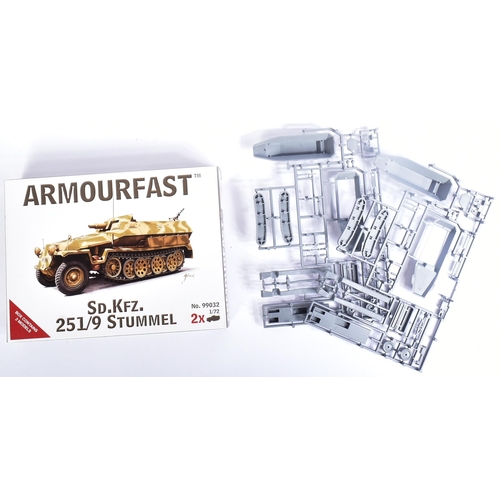 116 - Model Kits - a collection of 1/72 scale Armourfast plastic model kits to include; Sherman M4, German... 