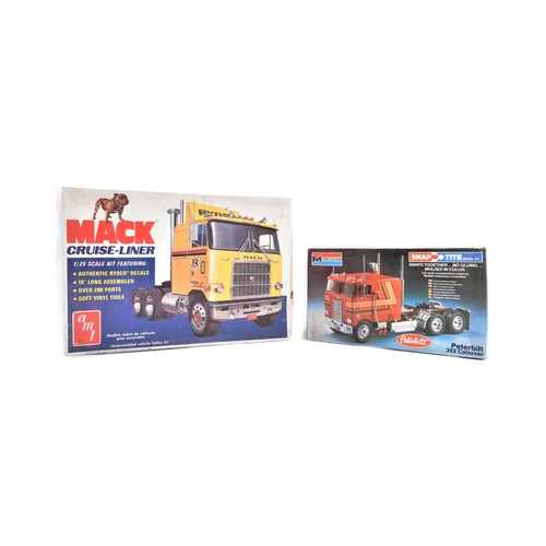 13 - Two vintage plastic model kits of transport interest, comprising of; AMT Mack Cruise-Liner tractor t... 