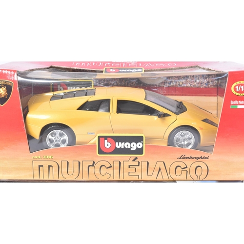 131 - Diecast - a collection of x4 assorted 1/18 scale diecast model cars comprising; Burago Lamborghini M... 