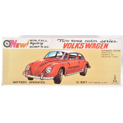 148 - Tinplate Toys - a vintage Japanese (Taiyo) tinplate battery operated Volkswagen Beetle. Bump n Go ac... 