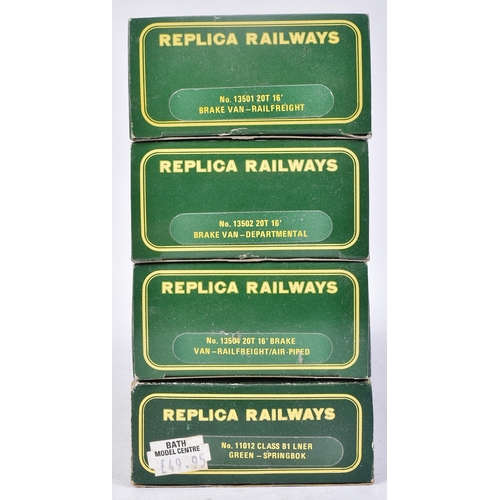 153 - A collection of x4 Replica Railways OO Gauge model railway trainset locomotive and brake vans, compr... 