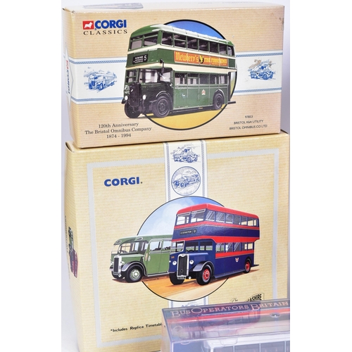 165 - A collection of assorted diecast model buses from various, most predominantly Corgi and Exclusive Fi... 