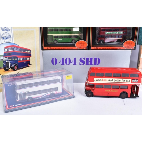 165 - A collection of assorted diecast model buses from various, most predominantly Corgi and Exclusive Fi... 