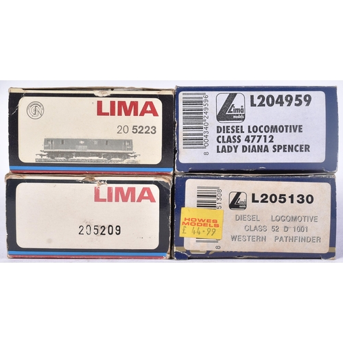 226 - Four Lima made OO gauge model railway diesel trainset locomotives comprising; No. 205209 Class 47 'C... 