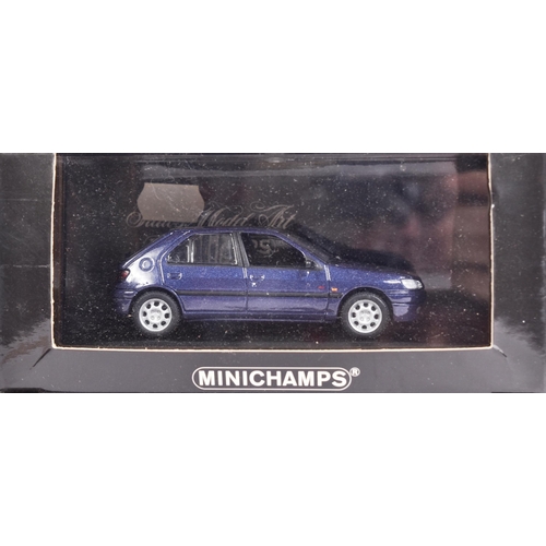 255 - A collection of x3 model diecast cars, comprising of Minichamps No. 430 112830 'Peugeot 306 Cabriole... 