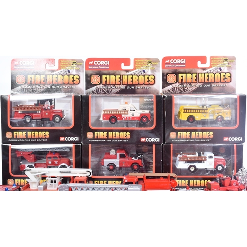 294 - Diecast - collection of assorted diecast model fire engines. Largely Del Prado examples along with x... 