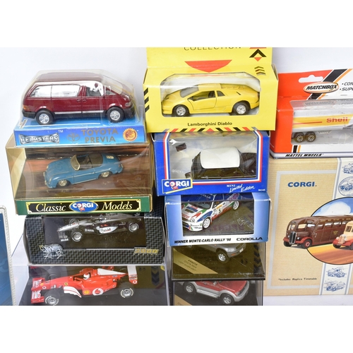 304 - Diecast - a collection of assorted diecast model cars and other vehicles of various scales and maker... 