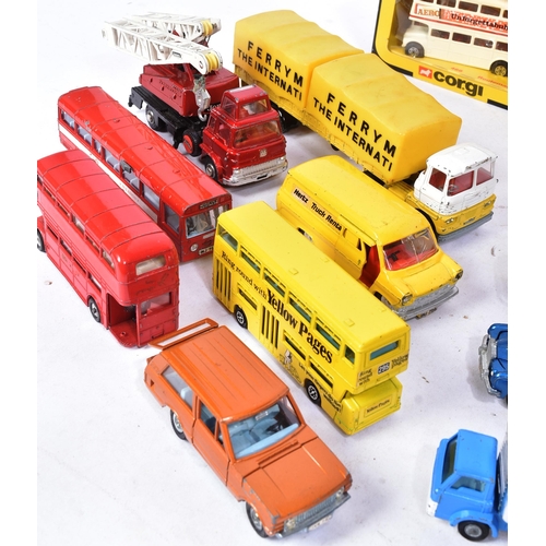 334 - Diecast - a collection of vintage Dinky Toys and Corgi Toys diecast model cars, buses and haulage ve... 