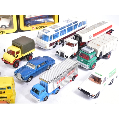 334 - Diecast - a collection of vintage Dinky Toys and Corgi Toys diecast model cars, buses and haulage ve... 