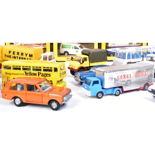 334 - Diecast - a collection of vintage Dinky Toys and Corgi Toys diecast model cars, buses and haulage ve... 