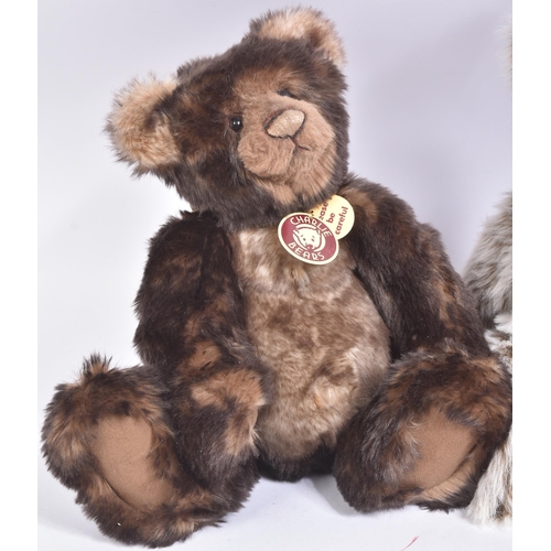 358 - Teddy Bears - x3 original Charlie Bears soft plush toys comprising CB0104658 Bruce, CB094334 Mason a... 