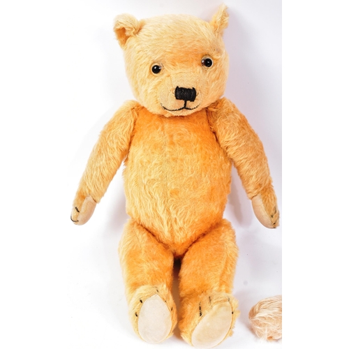 359 - Teddy Bears - x2 vintage circa 1930s soft toy teddy bears comprising a golden mohair example with gl... 