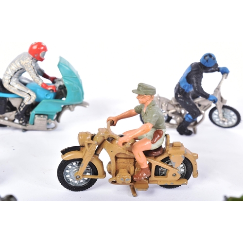 53 - A collection of assorted vintage Britains diecast motorbikes / motorcycles with plastic rider figure... 