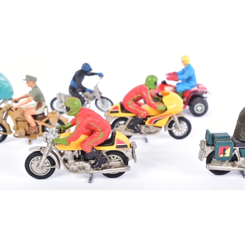 53 - A collection of assorted vintage Britains diecast motorbikes / motorcycles with plastic rider figure... 