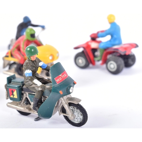 53 - A collection of assorted vintage Britains diecast motorbikes / motorcycles with plastic rider figure... 