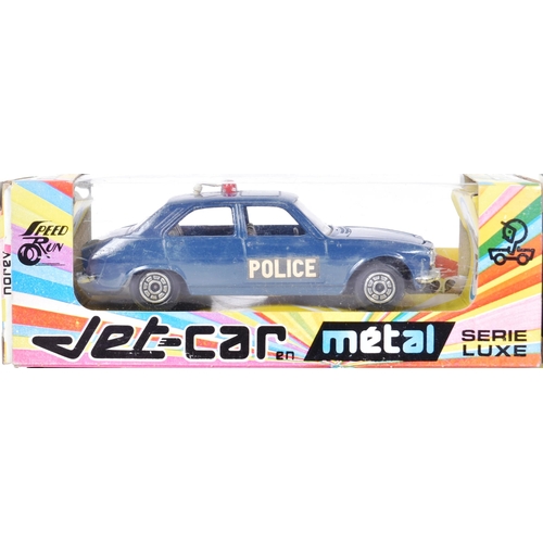 54 - Diecast - x3 vintage French Norev made diecast model police cars comprising; Citroen DS 21, Peugeot ... 