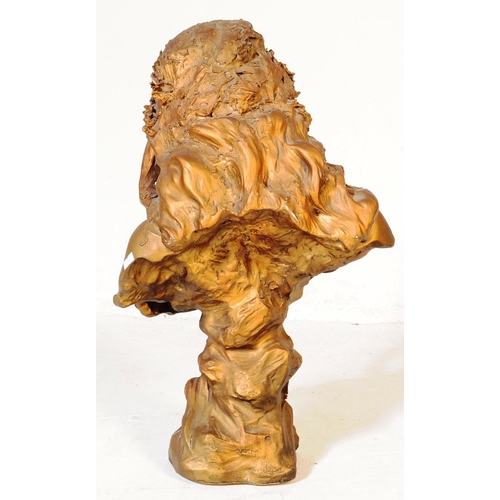 810 - After Blayase - An Art Nouveau reproduction gilt bronzed composite bust of a girl in Art Nouveau sty... 