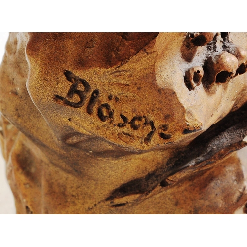 810 - After Blayase - An Art Nouveau reproduction gilt bronzed composite bust of a girl in Art Nouveau sty... 