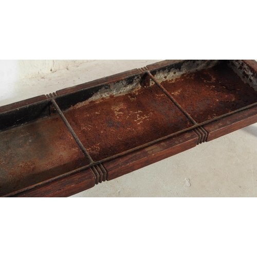 814 - A Victorian 19th century mahogany hall way umbrella / walking stick stand. Of rectangular shape with... 