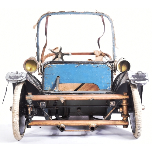 496 - A believed c1930s hand-built large scale (possibly 1:4 scale) model of a Morgan three-wheeler car. I... 