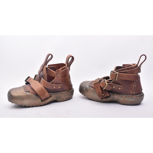 105 - A pair of Victorian 19th century Siebe & Gorman, London heavy duty leather & brass diving boots. The... 