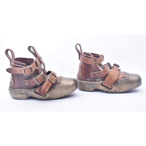 105 - A pair of Victorian 19th century Siebe & Gorman, London heavy duty leather & brass diving boots. The... 