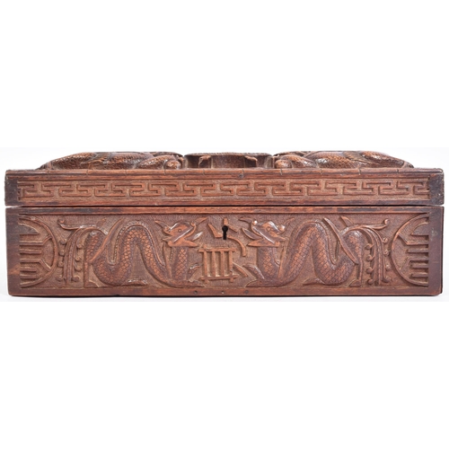 117 - An early 19th century pre-WWI First World War Anglo-Chinese military interest carved box. XXXI Duke ... 