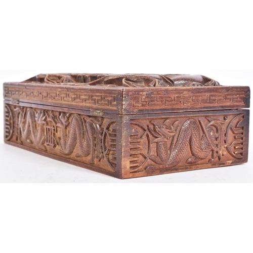 117 - An early 19th century pre-WWI First World War Anglo-Chinese military interest carved box. XXXI Duke ... 