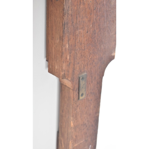 130 - A George III 18th century M. Pillischer of London stick wall barometer. The barometer in oak case wi... 