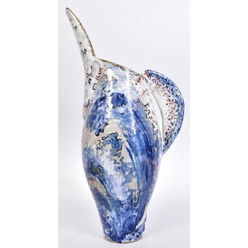 147 - Roger Cockram - Devon Studio Pottery - A large fish / ocean themed baluster vase. Decorated with a f... 