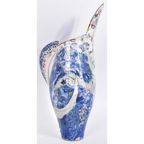 147 - Roger Cockram - Devon Studio Pottery - A large fish / ocean themed baluster vase. Decorated with a f... 