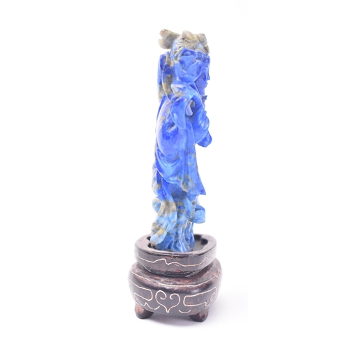 155 - A Chinese Lapis Lazuli carving of Guanyin. The figure of Guanyin hand-carved in China during the lat... 