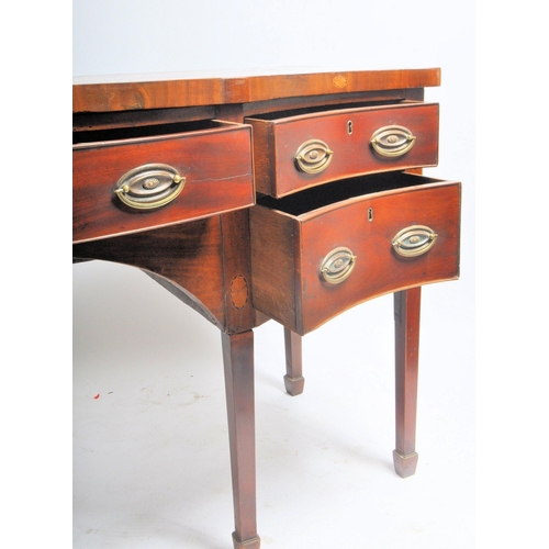 174 - A George III early 19th century mahogany inlaid serpentine front sideboard credenza / serving board.... 