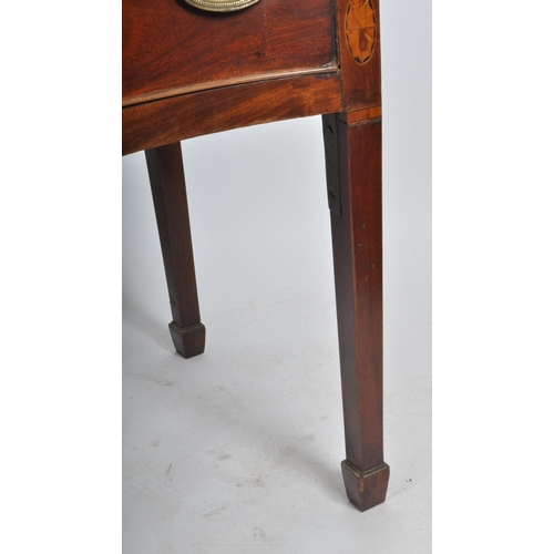 174 - A George III early 19th century mahogany inlaid serpentine front sideboard credenza / serving board.... 