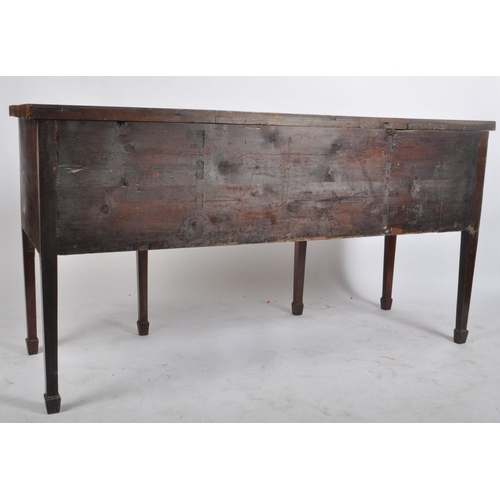 174 - A George III early 19th century mahogany inlaid serpentine front sideboard credenza / serving board.... 