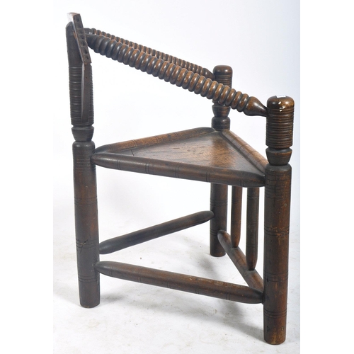 191 - A Victorian 19th century carved oak Warwick design turner's chair. The chair with a chip carved back... 