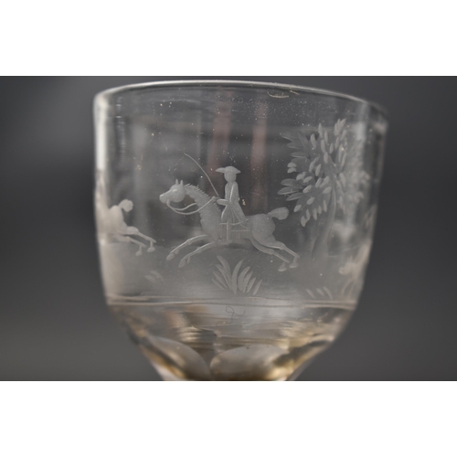 197 - Two George III 18th century circa 1780s crystal hand cut faceted stem cordial glasses. The lot compr... 