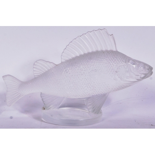 209 - Rene Lalique (1860-1945) - a French frosted and clear glass Perch / Fish car mascot or paperweight. ... 