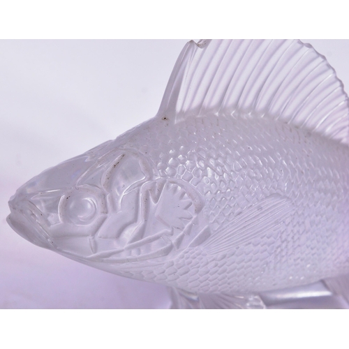 209 - Rene Lalique (1860-1945) - a French frosted and clear glass Perch / Fish car mascot or paperweight. ... 