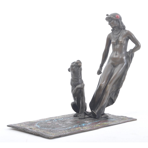 240 - Franz Bergmann - A late 19th / early 20th century Austrian cold painted bronze figure of a nude woma... 