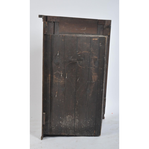 242 - A George III late 18th century oak & mahogany cross banded corner cupboard cabinet. The cabinet havi... 