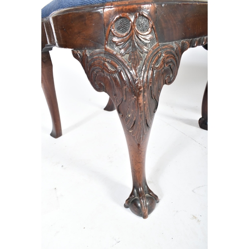 283 - A George III 18th century mahogany Chippendale upholstered dining chair. The chair having shell carv... 