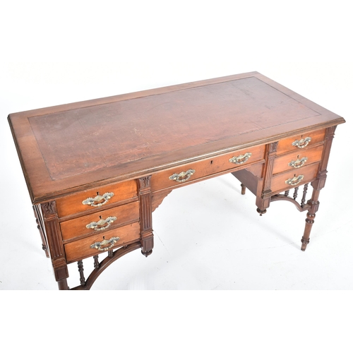 293 - James Shoolbred & Co. - London - A Victorian 19th century mahogany desk / writing table. The table h... 