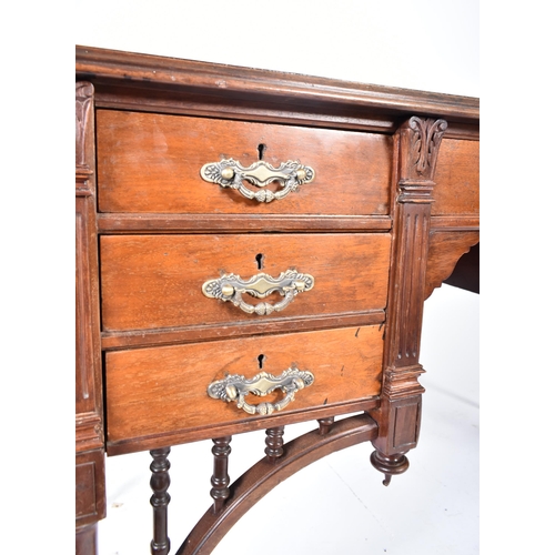 293 - James Shoolbred & Co. - London - A Victorian 19th century mahogany desk / writing table. The table h... 