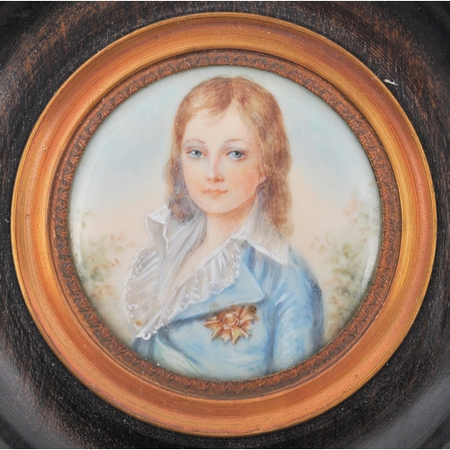 308 - A pair of Victorian 19th century hand painted watercolour on paper miniature portrait studies. Depic... 