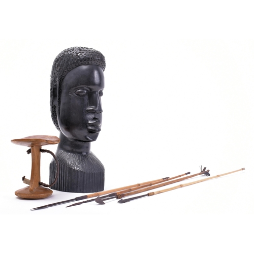 351 - An assortment of African Ethiopian tribal carved wooden art / artefacts. The lot comprising of carve... 