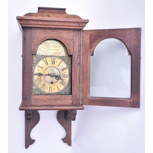 36 - A Victorian 19th century oak cased single fusee 24hrs movement John Charles Portsmouth wall hanging ... 