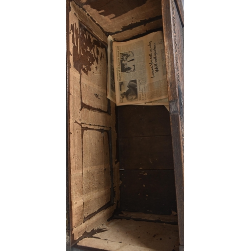 360 - A George III 18th century carved oak blanket box chest / coffer. The chest having a panelled hinged ... 