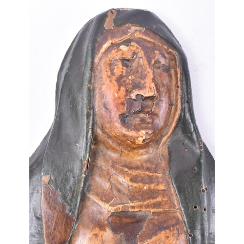 386 - A 20th century carved oak religious ecclesiastical altar figurine in the form of Mary The Mother. Na... 