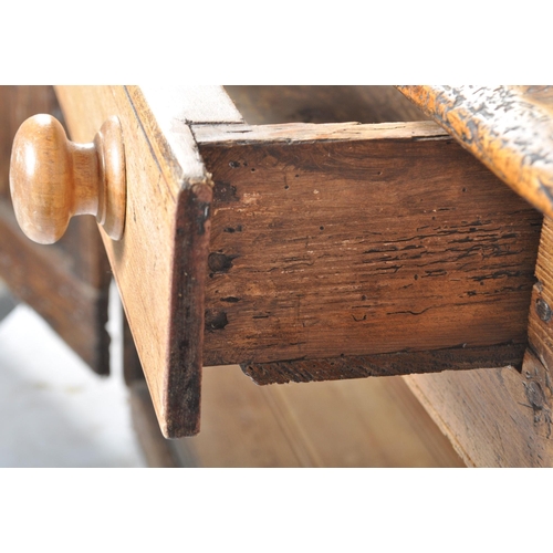 395 - A Victorian 19th century pine country farmhouse cottage Welsh dresser. The dresser having a pediment... 